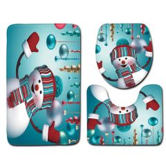 Christmas Bath Rug Set 3 Pieces Bathroom Mats Set Origin China Design Kilim Thickness 4cm Technics Printed Feature - Image 6
