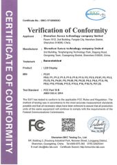 FCC certificate from Shenzhen Sunex Technology Co., Limited