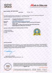 SGS certificate of Changsha Miracleland Import & Export Co., Ltd. – certificate photo, supplier certificates section