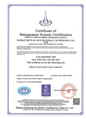 ISO 9001 certificate from Foshan Haijinsha Refractory Materials Co., Ltd.