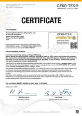 OEKO-TEX 100 CERTIFICATE certificate from Shanghai Fartex Import and Export Company Limited