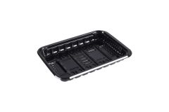 Black and Transparent Pet Plastic Fresh Fruit Vegetable Packing Tray Stackable Perfect Quality Fresh Food Packing Tray - Image 1