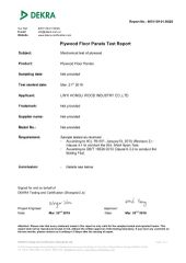 DEKRA test report certificate from Shouguang Esen Wood Co., Ltd.