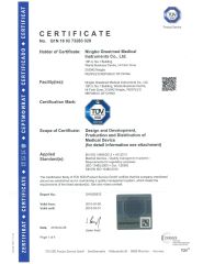 ISO 9001 certificate certificate from Ningbo Greetmed Medical Instruments Co., Ltd.