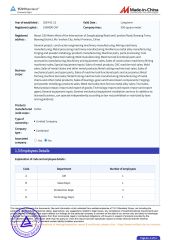 Certificates certificate from Ma 'anshan Sheng Ao Heavy Industry Co., Ltd