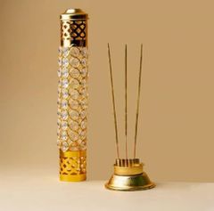 Brass Incense Holder, For Puja Size 7inch Color Golden Weight 200gm Material Brass Finish Polished Usage/Application - Image 1