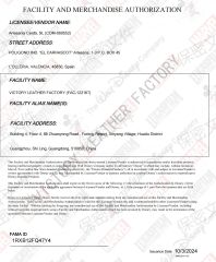 Disney certificate certificate from Guangzhou Victory Leather Factory