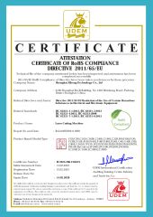 CE Certification of Laser Cutting Machine with RoHS Compliant certificate from Shanghai Xi Hong Technology Co., Ltd.