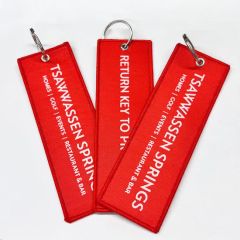 Custom Embroidered Keychain Metal Ring Logo 13*3cm Eco-Friendly 1Y 3-7D Sample MOQ100 - Image 4