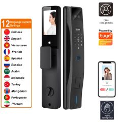 Manufacturer Tuya WiFi Multi Language Visual Intercom 3D Face Smart Door Lock - Image 1
