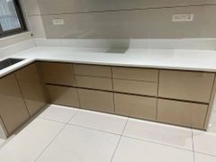 Wooden L-shape Modern Acrylic Glass Modular Kitchen Material Wooden Appearance Modern Kitchen Design L-Shape Finish Type Powder - Image 2