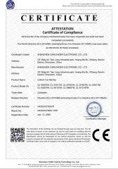 RoHs Certification certificate from Shenzhen Carleader Electronic Co., Ltd