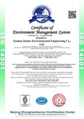 ISO14001:2015 certificate from Suzhou Jono Environmental Technology Co., Ltd.
