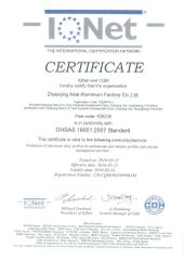 OHSAS18001:2007 certificate from Guangdong Gemcy Technology Industry Co., Ltd.