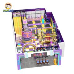 Commercial Indoor Playground Slide with Rope Course Trampoline - Image 1