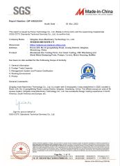 SGS certificate from Qingdao ACES Machinery Technology Co., Ltd.