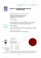 IATF 16949 Certification of Quality Management System certificate from Shanghai Kgg Robots Co., Ltd.