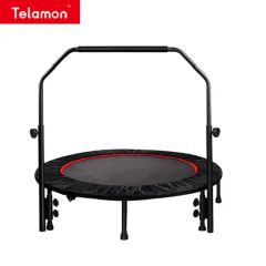 Trampoline Rectangle Foldable Folding Reinforced with Spring Net Black Red Multi Colour - Image 5