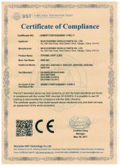 LED Light EMC Certificate certificate from Wuxi Everwin Vehicle Parts Co., Ltd.