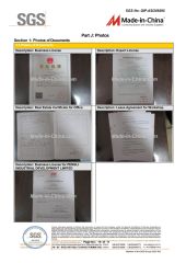 SGS certificate from Fushun Junda Wax Industry Co., Ltd.