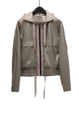 Women's Fashion Cropped Windbreaker Jacket - Hooded, Adjustable Drawstring Hem - Image 1