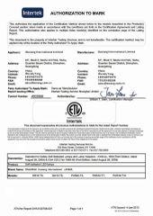 ETL for COB Lamps certificate from Shenzhen Ouxiang Electronics Co., Ltd.