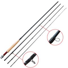 24ton Carbon Cork Handle Medium Action Fly Fishing Rods MOQ 200 OEM Yes Action M Section 4 Weight 3# Color Black Power - Image 1