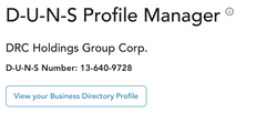 D-U-N-S Number:136409728  certificate from DRC Holdings Group Corp