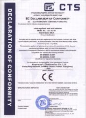 CE certificate from Koyosonic Power Co., Ltd.