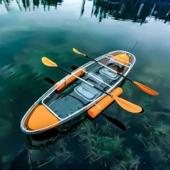 Hot Selling Transparent PC Boats for Two Person/Single Hand Rowing Water Play Activity - Image 1