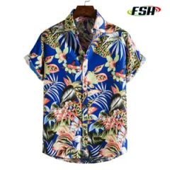 Custom Logo Design Sublimation Print Beach Wear Polyester Button Down Hawaiian Shirt - Image 2
