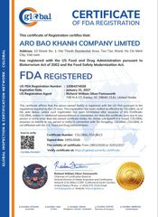 FDA certificate from ARO BAO KHANH COMPANY LIMITED