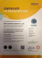 BRC certificate from Jinhua Sanctity Cosmetics Co., Ltd.