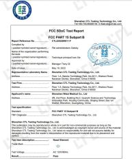 FCC certificate certificate from Shenzhen Weizi Health Co., Ltd