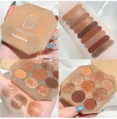 Milk Tea Bear Nine Color Eyeshadow Tray Earth Color Eyeshadow Makeup - Image 6
