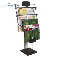 Display Hotel Information Rack, Catalogue & Reference Racks, Hotel Metal Newspaper Rack Magazine Display Stand - Image 2
