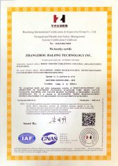 ISO45001 certificate from Zhangzhou Jialong Technology Inc.
