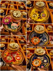 Golden Brass Plate Combo Color Golden Length 7 Inch Design Many design available Country of Origin Made in - Image 2