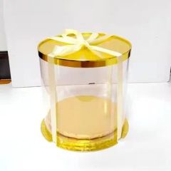 Gold Color 3-Part Storage Clear Boxes Handmade Small Cake Socket Set for Cosmetic Packaging Rectangle for Sushi Pizza Candy - Image 1