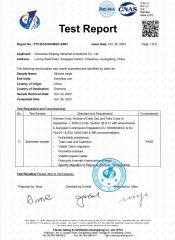 LFGB test report certificate from Chaozhou Binjiang Industrial Investment Co., Ltd.