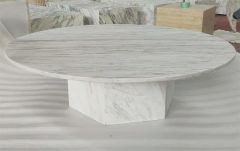 Stone Table Furniture White Marble Round Center Coffee Table Design Price - Image 4