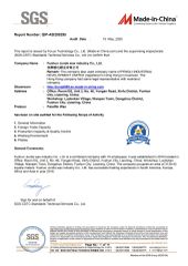 SGS certificate from Fushun Junda Wax Industry Co., Ltd.