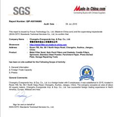 SGS Supplier Assessment Report certificate from Changshu Evergrande Imp. & Exp. Co., Ltd.