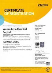 ISO 9001:2015 certificate of Wuhan Lvyin Chemical Co., Ltd. – certificate photo, supplier certificates section