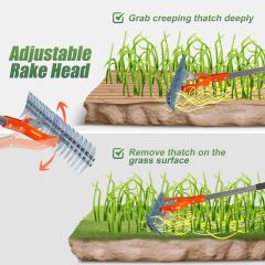 Jh-Mech Silvery Farming Tool Rugged and Durable Stainless Steel Leaf Rakes for Gardening - Image 4