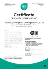 oeko certificate from Hanzhou (Guangzhou) Garment Manufacturing Co., Ltd.