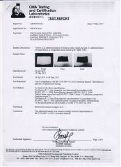 BS 7176 Fabric and Foam Fireproof Test certificate from Foshan Yichuang Furniture Co., Ltd.
