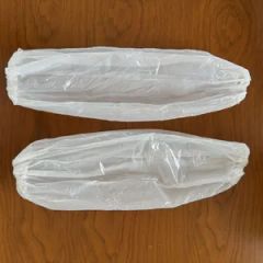 White Polyethylene Sleeves with Wider Elastic Folded Folded Trademark OEM Model NO. 2301 Size 16" or 18" Specification - Image 2