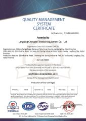 ISO9001 certificate of Langfang Chengke Filtration equipment Co, Ltd. – certificate photo, supplier certificates section