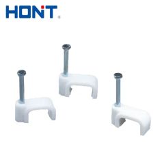 White Square 12mm Nail Nylon Cable Clips with PE - Image 2